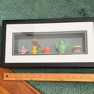 Framed Miniature Tea Set Art, Carlos Silva 2009